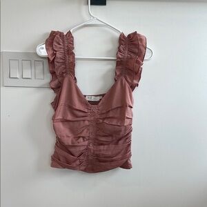 Women's Ruffled Pink Top